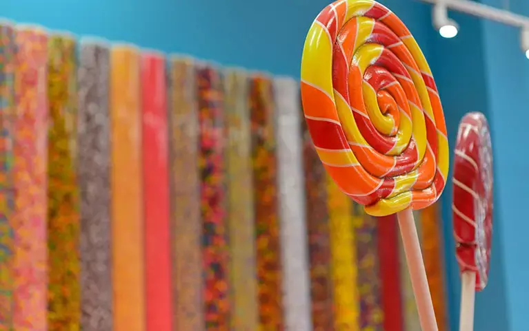 giant lollipops and candy wall