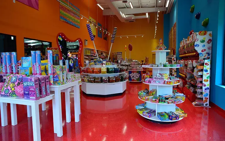 candy displays at Sugar Rush