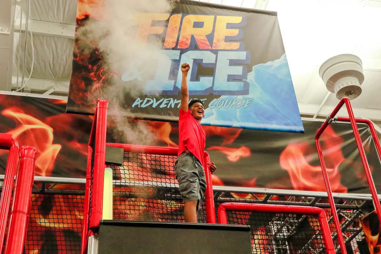 Trampoline Slide 3 - Fire and Ice Course Champion