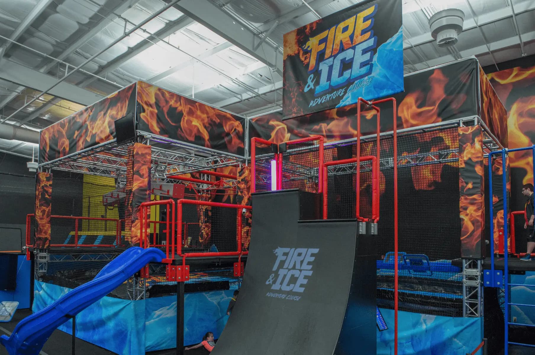 Trampoline Slide 7 - Top Jump Fire and Ice