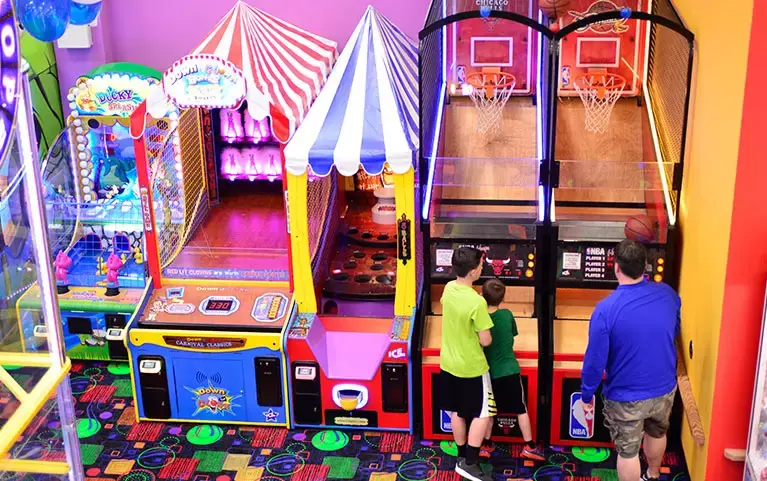 playing arcade games