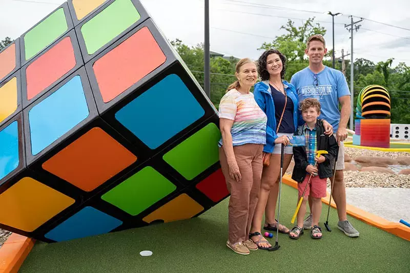 giant Rubix Cube at Toy Box Mini Golf
